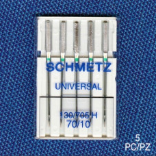 Голки Schmetz Universal 130/705 H №70, 5 шт, універсальні, для побутових швейних машин, без картонної основи