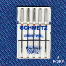 Голки Schmetz Universal 130/705 H №80, 5 шт, універсальні, для побутових швейних машин, без картонної основи