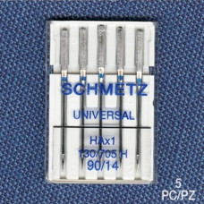 Голки Schmetz Universal 130/705 H №90, 5 шт, універсальні, для побутових швейних машин, без картонної основи