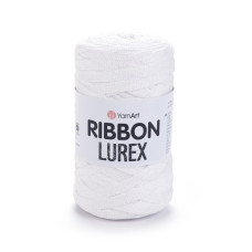 721 Пряжа Ribbon Lurex 250г-110м (білий). YarnArt