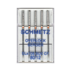 Голки Schmetz Overlock Serger ELX705 SUK-CF №80, 5 шт, для оверлока, для побутових швейних машин, без картонної основи