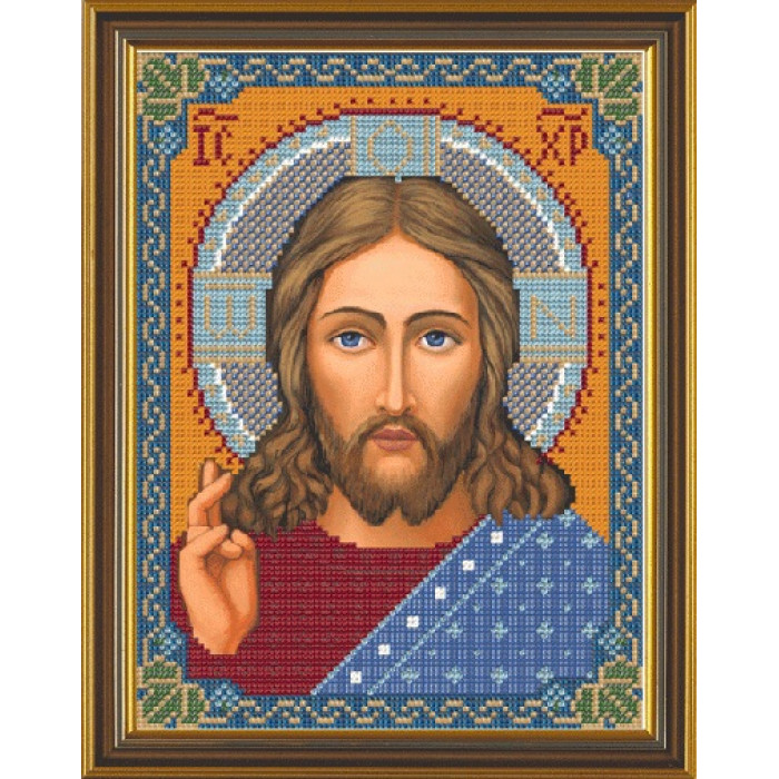 БИС9001 Христос Спаситель. Нова Слобода. Малюнок на тканині для вишивання бісером(Знятий з виробництва)