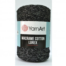 723 Пряжа Macrame Cotton Lurex 250 гр - 205 м (Чорний, люрекс - срібло) YarnArt