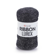 723 Пряжа Ribbon Lurex 250г-110м (сріблястий чорний). YarnArt