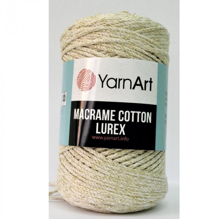 724 Пряжа Macrame Cotton Lurex 250 гр - 205 м (Лляний, люрекс - золото) YarnArt