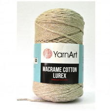 725 Пряжа Macrame Cotton Lurex 250 гр - 205 м (Лляний, люрекс - срібло) YarnArt