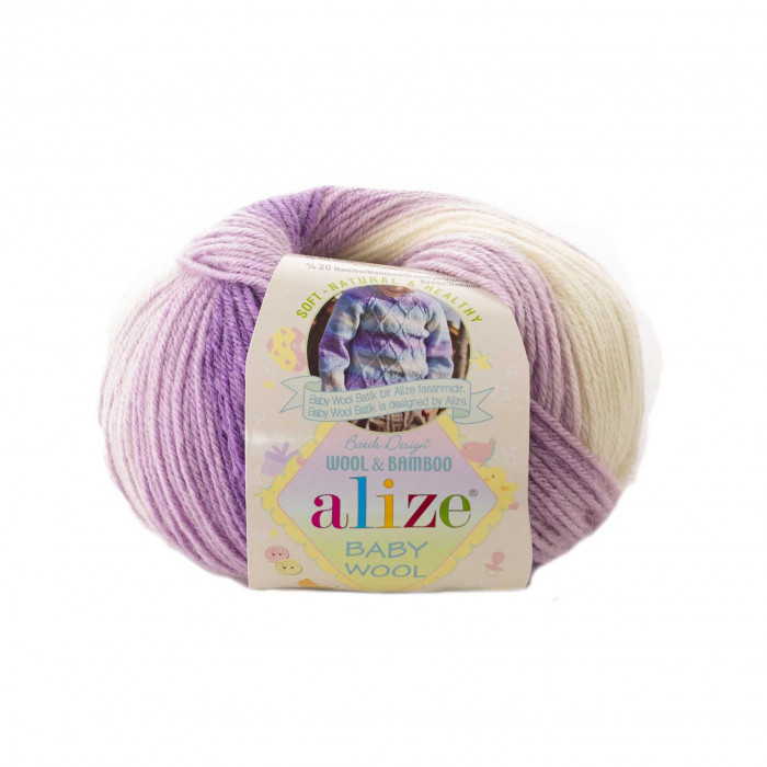 7254 Пряжа Baby Wool Batik 50гр - 175м (Різнокольорова) Alize(Знятий з виробництва)
