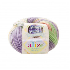 7258 Пряжа Baby Wool Batik 50гр - 175м (Різнокольорова) Alize(Знятий з виробництва)