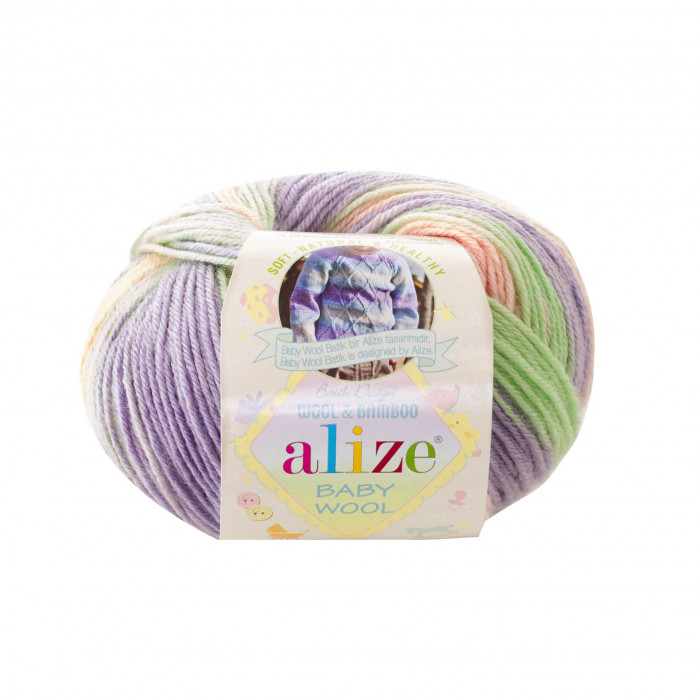 7258 Пряжа Baby Wool Batik 50гр - 175м (Різнокольорова) Alize(Знятий з виробництва)