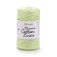 726 Пряжа Macrame Cotton Lurex 250 гр - 205 м (Салатовий, люрекс - срібло) YarnArt