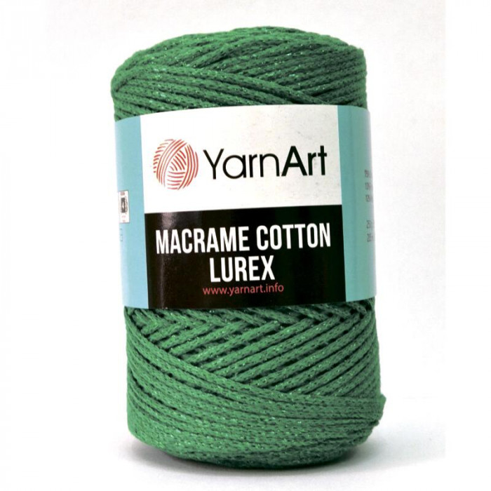 728 Пряжа Macrame Cotton Lurex 250 гр - 205 м (Зелений) YarnArt