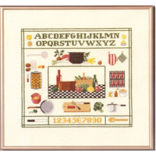 73-65181 Oehlenschlagers (OOE) Набір для вишивки рахунковим хрестиком - Семплер Порцеляна 35х33 см, Льон 30