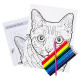 73-91694 Різнобарвний кіт. Dimensions. Картина за номерами олівцями