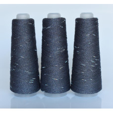 73 Пряжа Visco Knot Infinity Yarn, 100гр - 500м, графіт+мультіколор, 100% віскоза з люрексом
