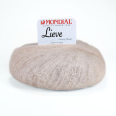74 Пряжа Mondial Lieve, 50г - 140м, пудровий, 90% кід мохер, 10% мікрофібра PА