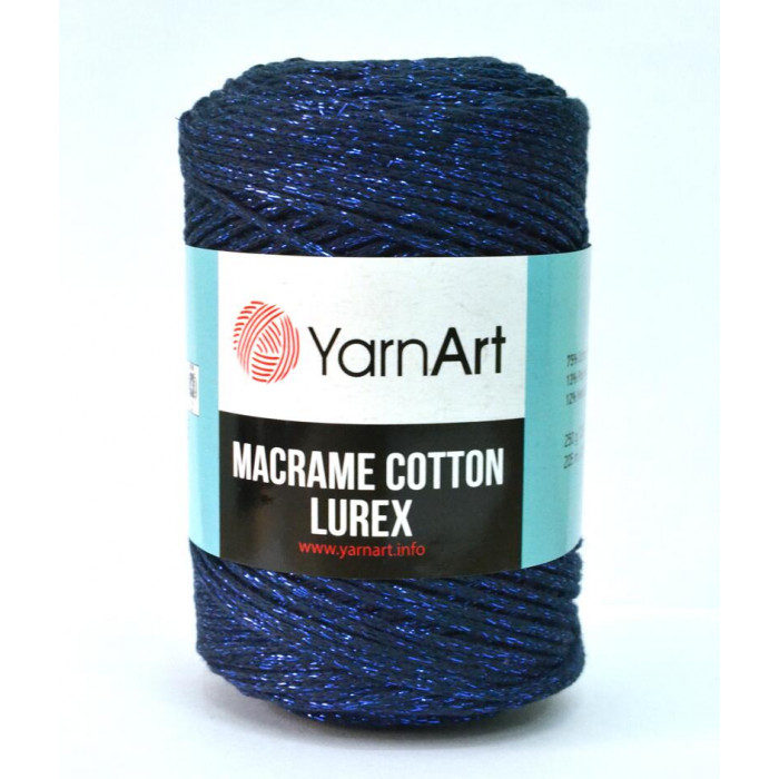 740 Пряжа Macrame Cotton Lurex 250 гр - 205 м (Темно-синій) YarnArt