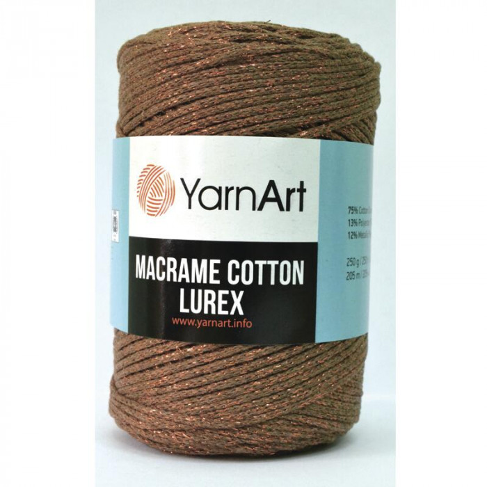 742 Пряжа Macrame Cotton Lurex 250 гр - 205 м (Коричневий) YarnArt