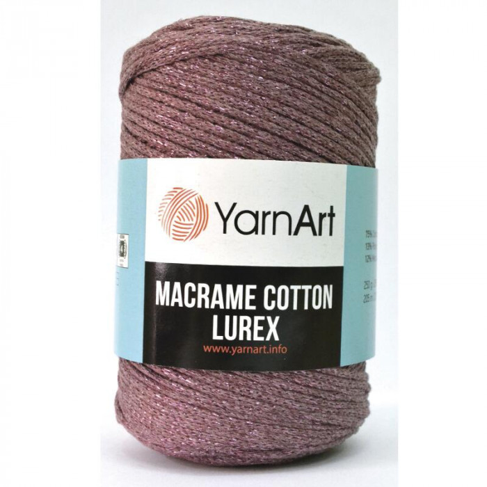 743 Пряжа Macrame Cotton Lurex 250 гр - 205 м (Рожево-ліловий, пильна троянда) YarnArt