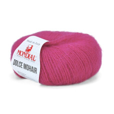 743 Пряжа Mondial Dolce Mohair, 50г - 150м, рожевий, 60% кід мохер, 40% акрил