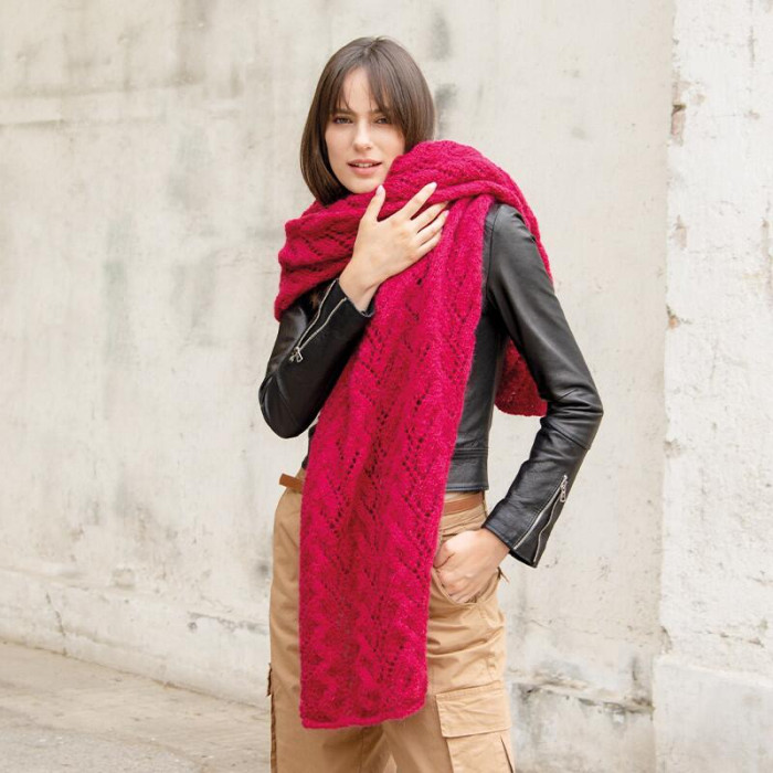 743 Пряжа Mondial Dolce Mohair, 50г - 150м, рожевий, 60% кід мохер, 40% акрил