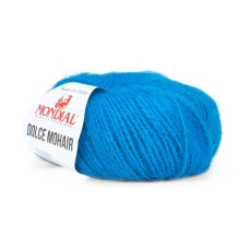 747 Пряжа Mondial Dolce Mohair, 50г - 150м, темно-блакитний, 60% кід мохер, 40% акрил