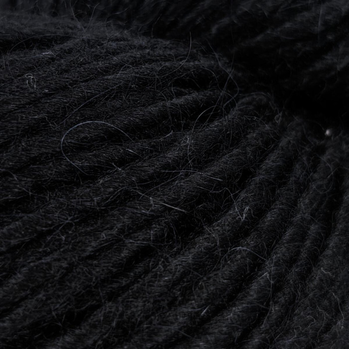 75 Пряжа Adriafil Llama, 100г - 120м, чорний, 50% лама вовна, 50% вовна