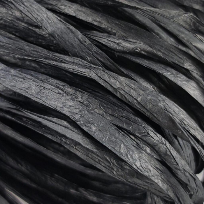 76 Рафія Adriafil Rafia Filato, 50г - 100-150м, чорний, 100% рослинна целюлоза