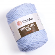 760 Пряжа Macrame Rope 5 mm 500гр - 85м (блакитний). Yarnart