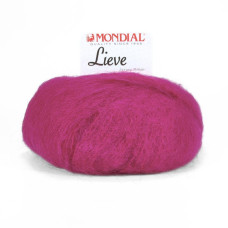 77 Пряжа Mondial Lieve, 50г - 140м, яскраво-рожевий, 90% кід мохер, 10% мікрофібра PА