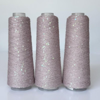 770 Infinity Yarn Пряжа паєтки 3 мм на котонi, Пудра+прозорий хамелеон  100гр-800м
