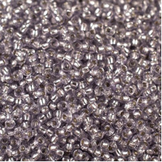 78221 10/0 чеський бісер Preciosa, 5 г, сіро-фіолетовий, кристальний сольгель з блискучим срібним отвором