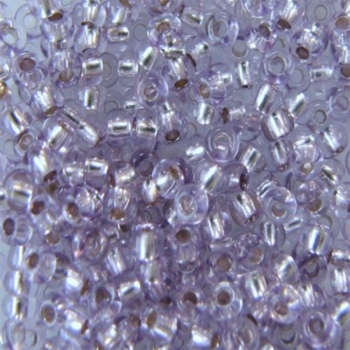78222 10/0 чеський бісер Preciosa, 50 г, фіолетовий, кристальний сольгель з блискучим срібним отвором