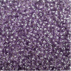 78223 10/0 чеський бісер Preciosa, 50 г, фіолетовий, кристальний сольгель з блискучим срібним отвором