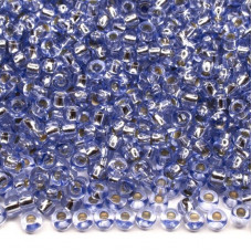 78231 10/0 чеський бісер Preciosa, 5 г, синій, кристальний сольгель з блискучим срібним отвором