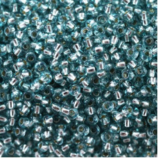 78233 10/0 чеський бісер Preciosa, 5 г, зелено-блакитний, кристальний сольгель з блискучим срібним отвором