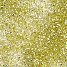 78253 10/0 чеський бісер Preciosa, 5 г, жовтий, кристальний сольгель з блискучим срібним отвором