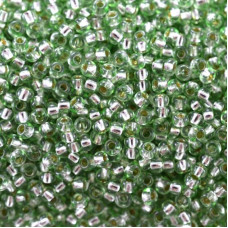 78261 10/0 чеський бісер Preciosa, 5 г, зелений, кристальний сольгель з блискучим срібним отвором