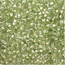 78263 10/0 чеський бісер Preciosa, 5 г, зелений, кристальний сольгель з блискучим срібним отвором