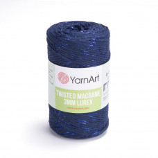 784 Пряжа Twisted Macrame 3 mm Lurex 250гр - 190м (темно-синій). Yarnart