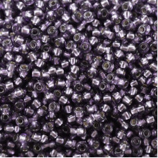 78621 10/0 чеський бісер Preciosa, 5 г, сіро-фіолетовий, кристальний сольгель з блискучим срібним отвором