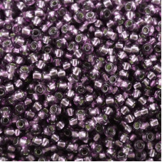 78622 10/0 чеський бісер Preciosa, 50 г, фіолетовий, кристальний сольгель з блискучим срібним отвором