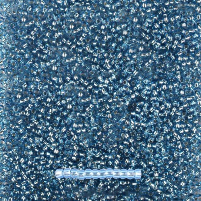 78632 10/0 чеський бісер Preciosa, 5 г, синій, кристальний сольгель з блискучим срібним отвором