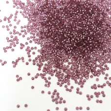 78695 10/0 чеський бісер Preciosa, 5 г, рожево-фіолетовий темний, кристальний сольгель з блискучим срібним отвором