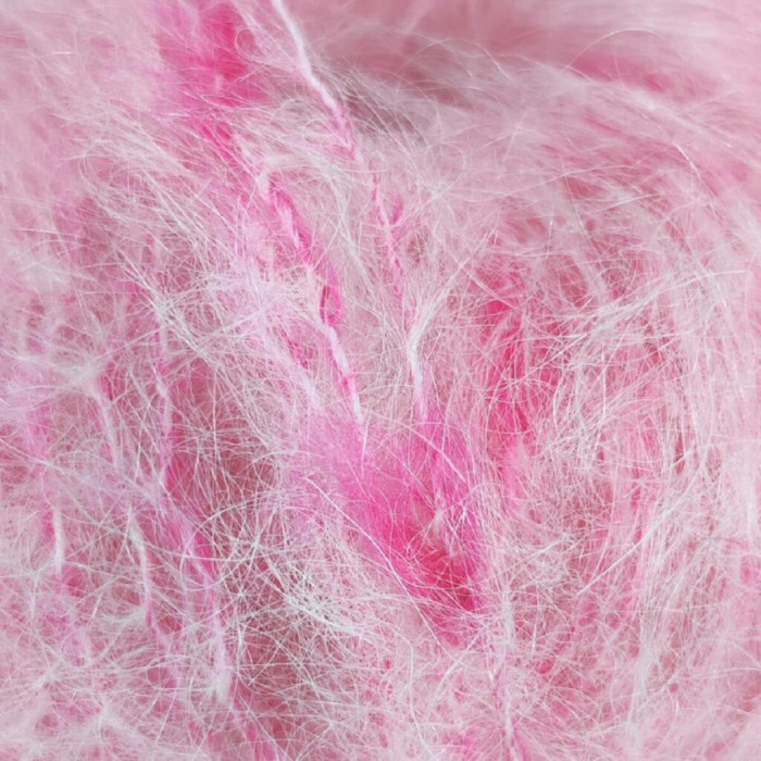 792 Пряжа Mondial Pois, 50г - 125м, вершково-рожевий, 80% мохер, 10% єгипетська бавовна, 10% мікрофібра PA