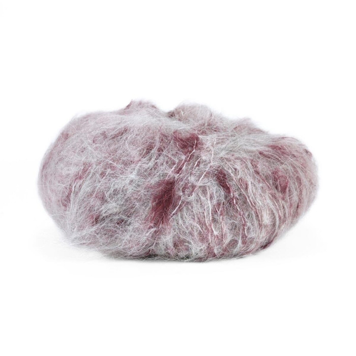 793 Пряжа Mondial Pois, 50г - 125м, вершково-бордовий, 80% мохер, 10% єгипетська бавовна, 10% мікрофібра PA