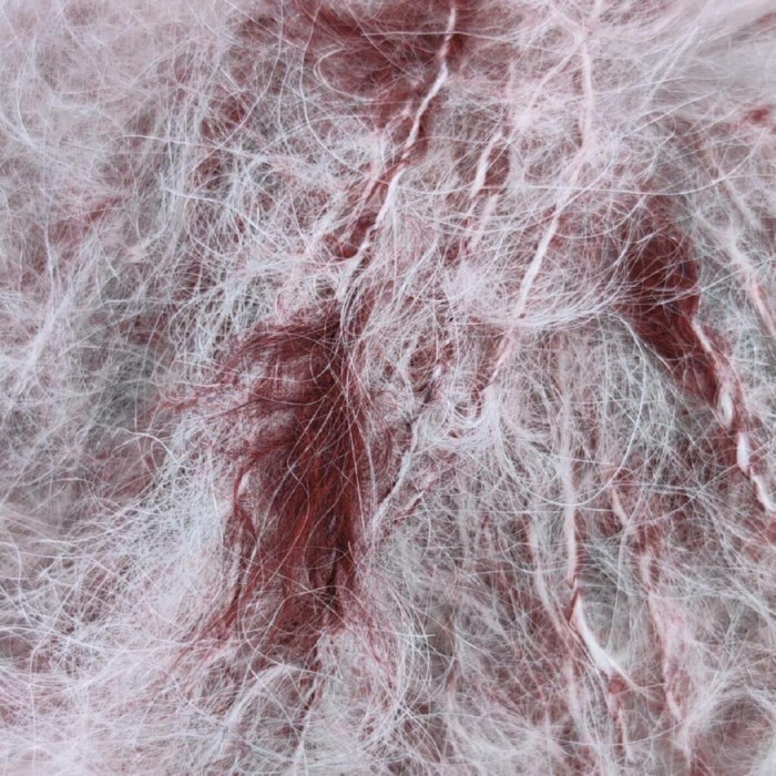 793 Пряжа Mondial Pois, 50г - 125м, вершково-бордовий, 80% мохер, 10% єгипетська бавовна, 10% мікрофібра PA