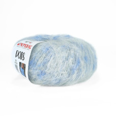 795 Пряжа Mondial Pois, 50г - 125м, вершково-блакитний, 80% мохер, 10% єгипетська бавовна, 10% мікрофібра PA