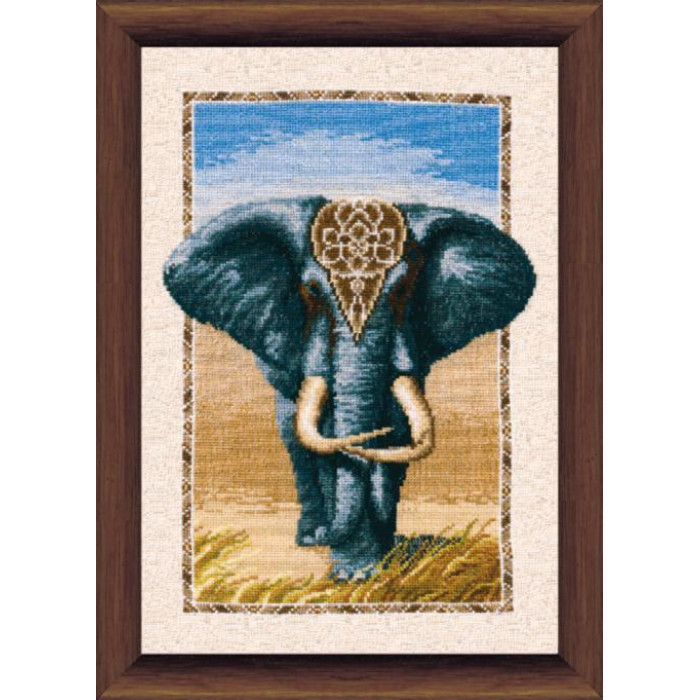 289 Африканський слон. 26x39 см. Чарівна Мить. Набір для вишивки хрестиком на Aida 16