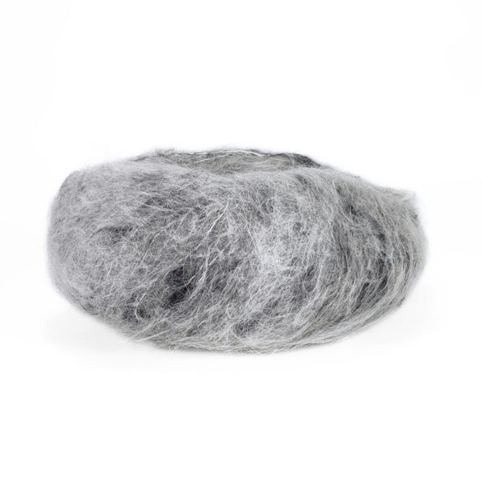 798 Пряжа Mondial Pois, 50г - 125м, вершково-антрацит, 80% мохер, 10% єгипетська бавовна, 10% мікрофібра PA