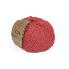 8 Пряжа Campolmi Filati Seta Bourette, 50г - 240м, герань, 100% шовк